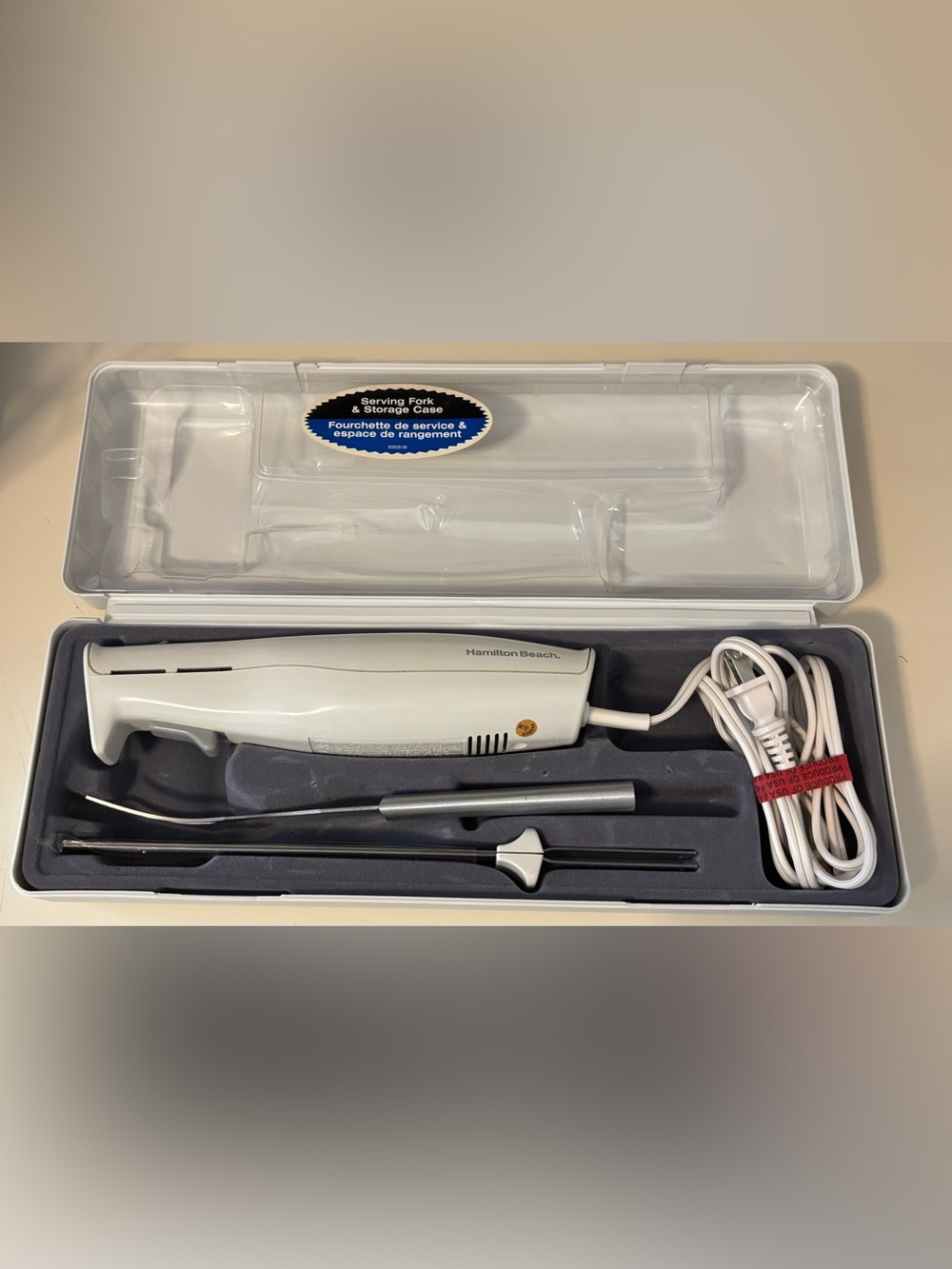 Hamilton Beach Carve N’ Set Electric Knife With Blades & Serving Fork